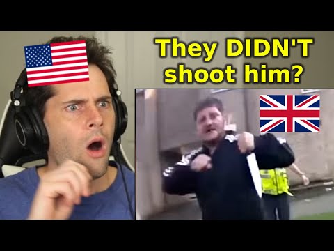 American Reacts to British Police vs Man With Knife