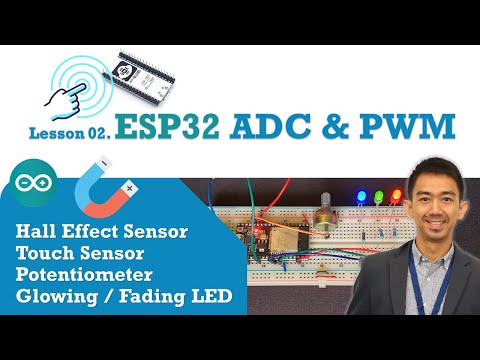 02  Analog to Digital Converter (ADC) | Pulse Width Modulation (PWM) | Hall Effect | Touch | ESP32