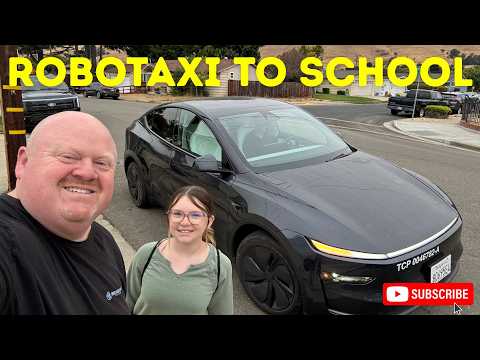 First Ever Tesla Robotaxi Ride To School! 