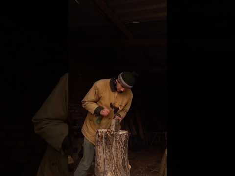 Slowly Sculpting a Small Drinking Cup Blank In The Rain