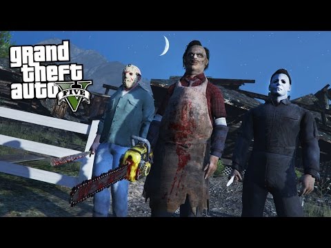 GTA 5 MODS HALLOWEEN SPECIAL w/ JASON, LEATHERFACE & MICHAEL MYERS!! (GTA 5 Mods)
