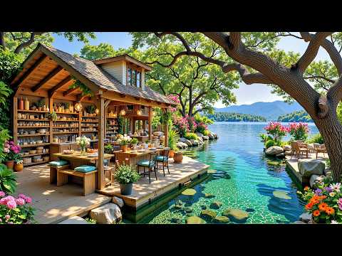 Morning Cabin Jazz | Positive Jazz Melodies In Calm Ocean Ambience For Relaxing, Working, Studying