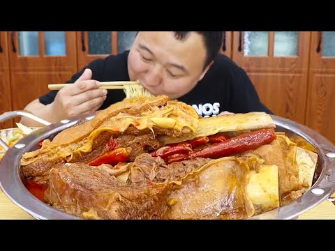 15kg steak left; A Qiang's spicy steak noodle mukbang—Q-bomb chewy  cool meat & noodle feast!
