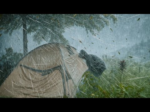 ⛈️ TRAPPED IN THE WORST RAINSTORM‼️ CAMPING IN EXTREME WIND & HEAVY RAIN 🌪️🌧️