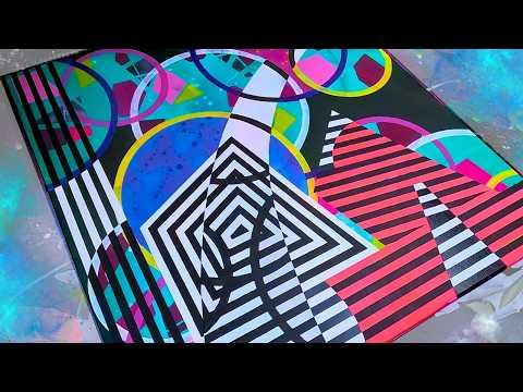 Demo: Geometric Abstract Art With Masking Tape and Spray Paint (4K)