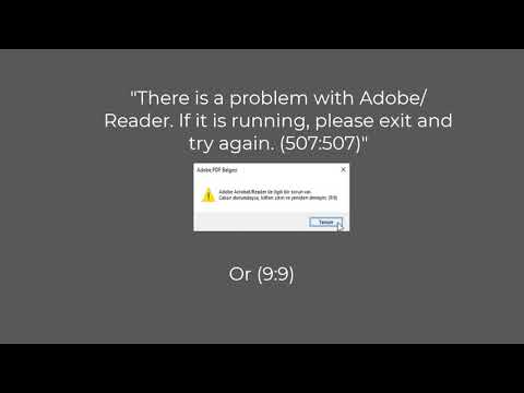 There is a problem with Adobe/Reader. If it is running, please exit and try again. (507:507)  [2021]