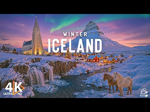 Iceland Winter 4K UHD ❄️ Frozen Waterfalls, Glaciers & The Majestic Beauty of the Arctic Landscape
