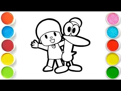 Pocoyo And Pato Cartoon Drawing, Painting & Coloring For Kids and Toddlers_ Child Art