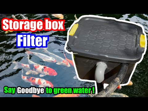 How to make a Pond Filter Using a Storage box ! No Green Algae - CLEAR WATER ! 