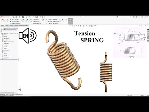 Tension Spring SolidWorks 2021 Tutorial! Project curve step by step!