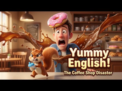 The Coffee Shop Disaster! Getting Lost, Asking for Directions & Ordering Food in English (Level 2)