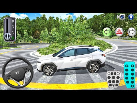 New White Hyundai Tucson SUV Narrow Mountain Road Driving - 3D Driving Class 2026 - Android game