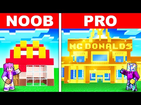 NOOB vs PRO: MODERN MCDONALDS HOUSE BUILD CHALLENGE in Minecraft
