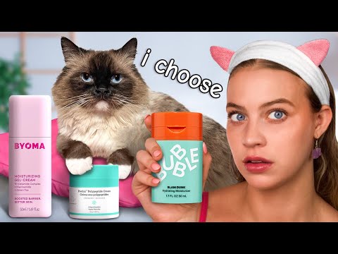 Cats Pick My Skincare Routine! *bad idea*