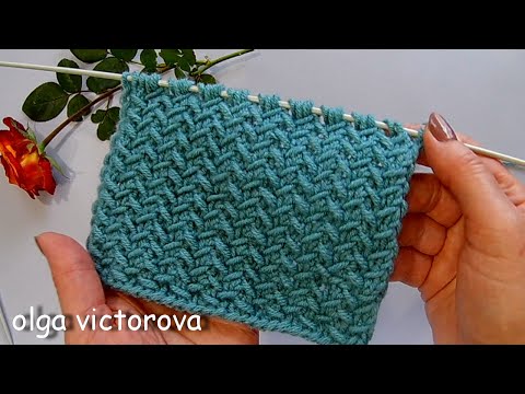 ЭЛЕГАНТНЫЙ ТВИД, РЕЛЬЕФНЫЙ УЗОР С ИММИТАЦИЕЙ ТВИДОВОГО ПОЛОТНА 888 Вязание Узоры спицами