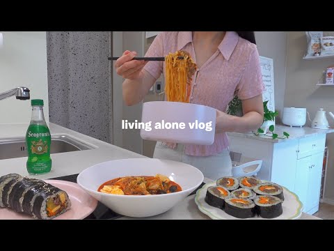 living alone vlogㅣGoing to IKEA, Cooking Bulgogi Gimbap, Soft tofu Jjamppong, Braised Mackerel