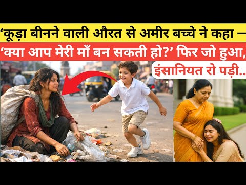  कूड़ा बीनने वाली औरत से अमीर बच्चे ने कहा —क्या आप मेरी माँ बन सकती हो?फिर जो हुआ, इंसानियत रो पड़ी