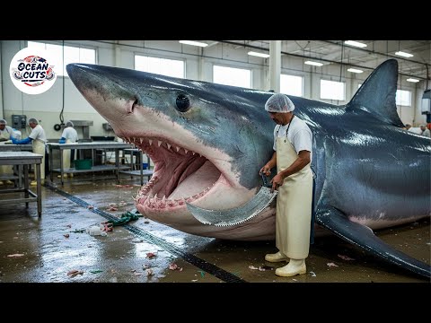 Amazing Masterful Cutting Skills - Giant Blue Shark | Fastest Knife Skills You've Never Seen!