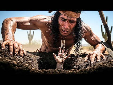 JEFE APACHE CAVÓ TODO LO DIA SIN PARAR... la niña bajo tierra ya no se movía