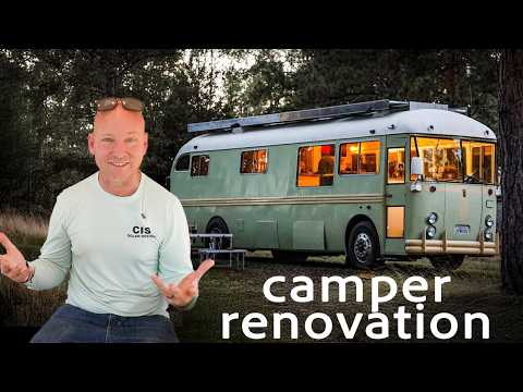 You won't believe the inside of his Vintage Bus renovation!