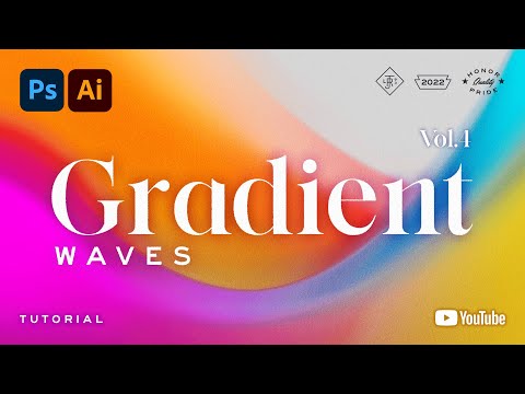 Ridiculously simple Gradient Waves Photoshop & Illustrator Simple Tutorial | Tutorial In 8 minutes