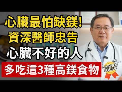 心臟最怕缺「缺鎂」！醫師忠告：心臟不好的人，多吃這3種高鎂食物。