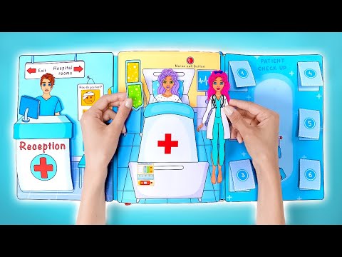😍 Let's Make Paper Hospital Playbook!👩🏻‍⚕️Easy & Educational DIY by Slick Slime Sam's Maker World