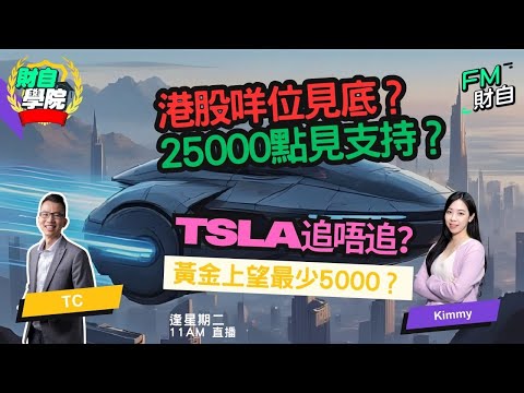 港股咩位見底？25000點見支持？TSLA追唔追？黃金上望最少5000？TC sir 15/12 逢星期二 11:00AM📢 #港股 #美股 #BTC #比特幣 📢小米/泡泡瑪特/阿里巴巴