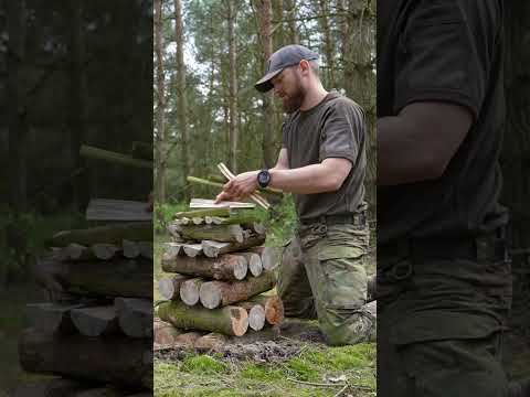 🔥Wie lang brennt ein Upside Down Feuer? Bushcraft Survival Shorts