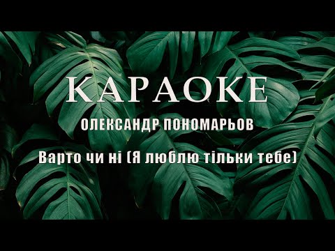 Олександр Пономарьов  -  Варто чи ні  (Я люблю тільки тебе) караоке, текст