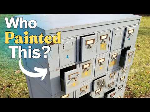 Ep. 131 I Restored this 1800s Ugly Painted Antique Library Card Catalog