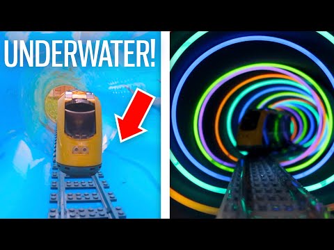 I Built a HUGE Lego Railway - Up Stairs & Underwater!