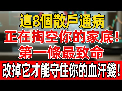 這8個散戶通病，正在掏空你的家底！第一條最致命！改掉它才能守住你的血汗錢！#投資 #養老#股票#炒股#資產配置#財商#財商知識 #富人思維 #晚年生活#晚年幸福#退休生活#退休#養老#聰明老人