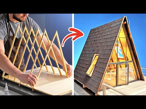 How to Build a Realistic A-Frame Miniature House 😍🏡