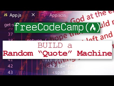 FULL Beginner's FreeCodeCamp Project - Random Quote Machine w/ React | Get Skill