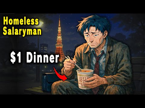 Lonely $1 Dinner as a Homeless Salaryman in Japan