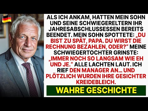 Mein Sohn und seine Schwiegereltern genossen ein Luxus-Dinner und erwarteten, dass ich zahle...