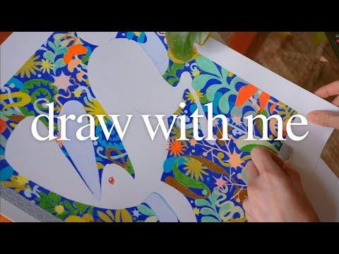 Draw with me | Semi chatty drawing with Prismacolor pencils, celebrating Lunar New Year