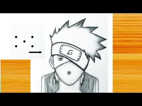 5 Points To Kakashi Hatke Drawing //Points Anime Drawing easy step by step // Dots to Drawing easy