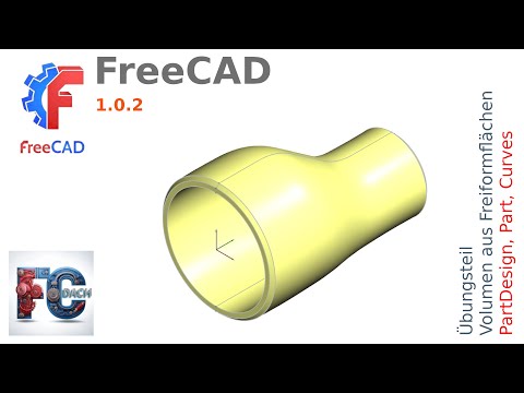 FreeCAD 1.0.2 - PartDesign, Part, Curves and Filling Tutorial