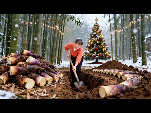 TIMELAPSE -- Harvest Bamboo Shoots & Cook Chicken for Christmas Celebration | The Taste of the East