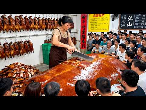 广东江门农庄里吃烧鹅,一整只鹅90元性价比高,每天都爆满#麦总去哪吃