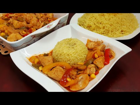 مكسيكانو او دجاج مكسيكي بطعم رائع مع طريقة تحضير بهارات المكسيكانو والرز بالكاري