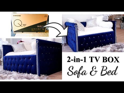 HOW TO USE TV BOXES TO MAKE A 2-IN-1 SOFA/ BED WITH STORAGE!