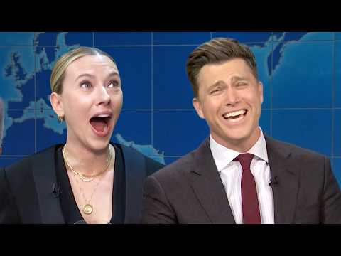 Colin Jost Making Scarlett Johansson Jokes on SNL for 7 Minutes Straight
