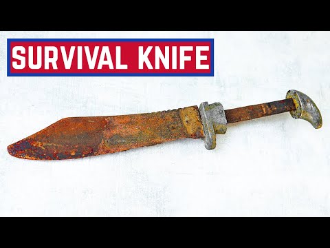Rusty SURVIVAL KNIFE Restoration — From Trash to Tasty