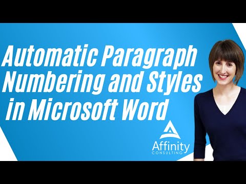 Microsoft Word Training - Styles and Automatic Paragraph Numbering
