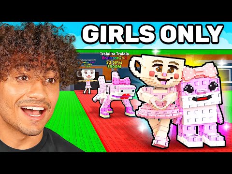 $0 to $1 TRILLION With GIRL ONLY Brainrots In Steal A Brainrot..