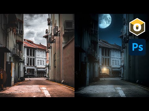 How to Turn Day to Night using Optics by Boris FX in Photoshop