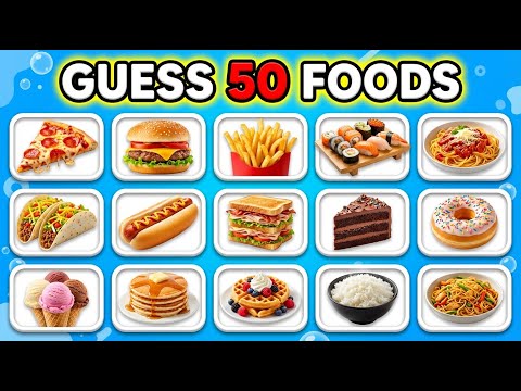 Can You Guess 50 Foods? 🍔🍰 | Fun Food Quiz for Kids